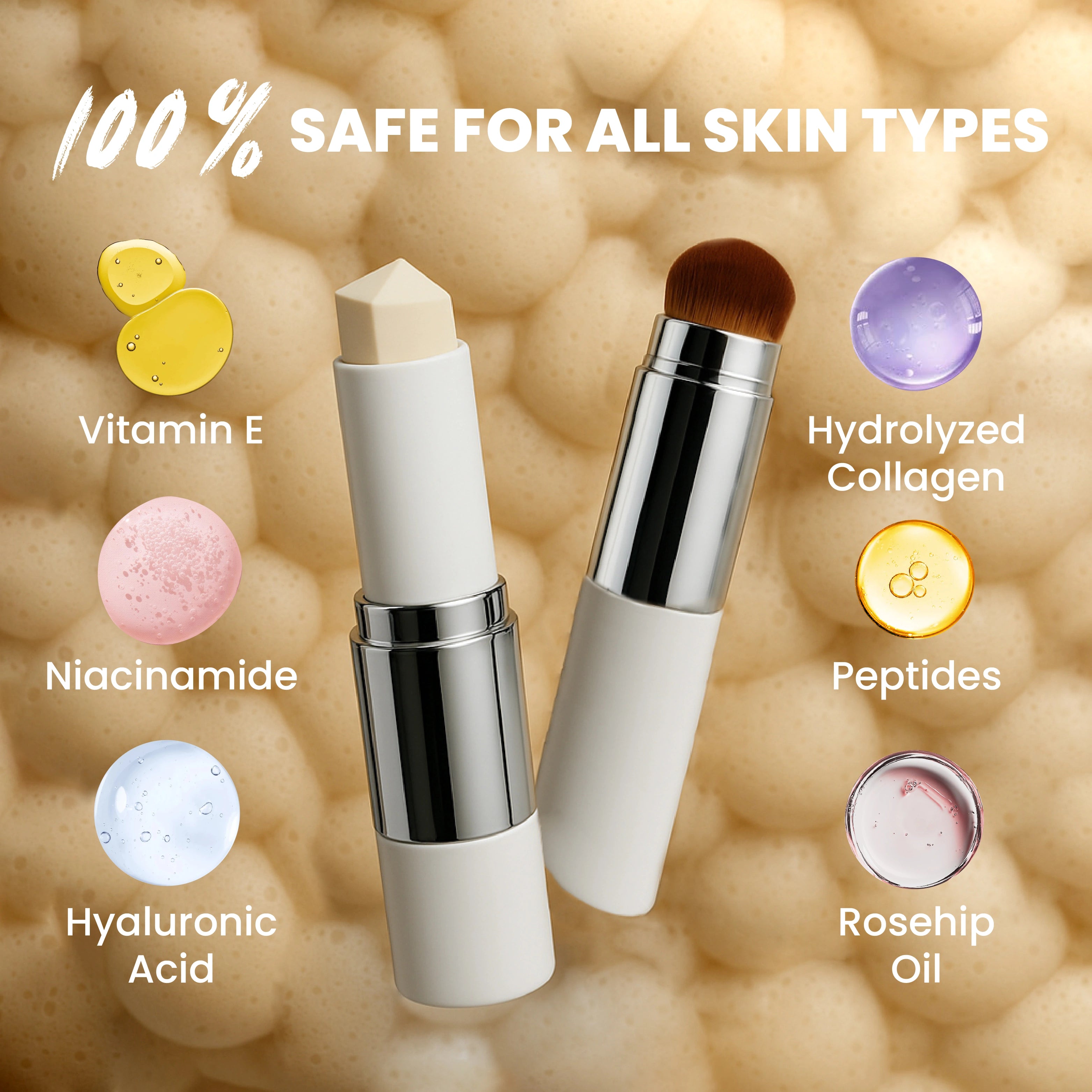 DewTints Double Head Foundation Stick with Detachable Brush